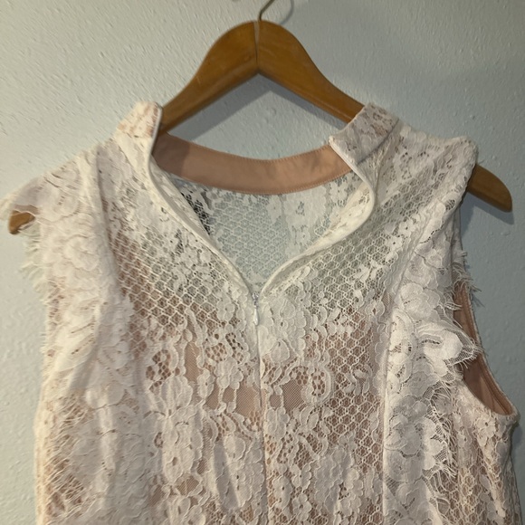 NWT Take this Dance White Lace Sleeveless Mock Neck Midi Dress size XL - Picture 8 of 10
